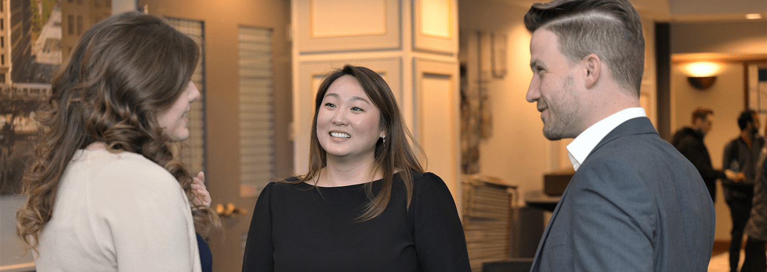 Alumni at a networking event