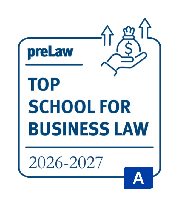 preLaw Magazine Top Law School for Business Law Badge (2026-2027)