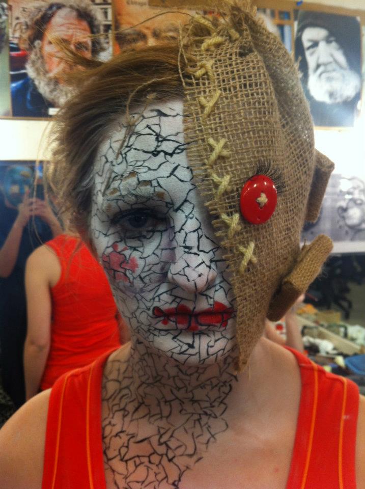 WAM example broken sack doll makeup by Catherine Young