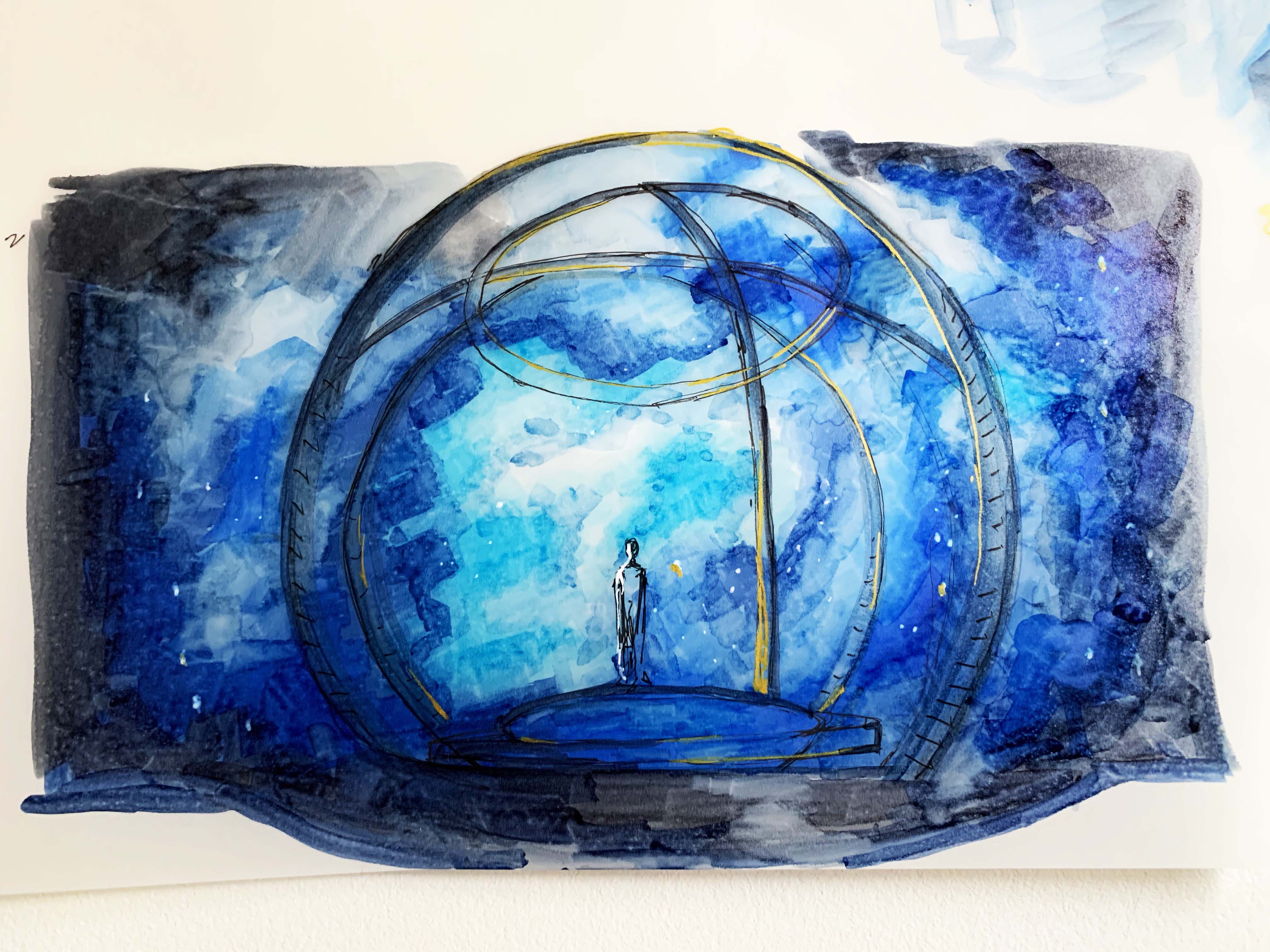 Student work - scene design, Wrinkle in Time, Lindsay Mummert