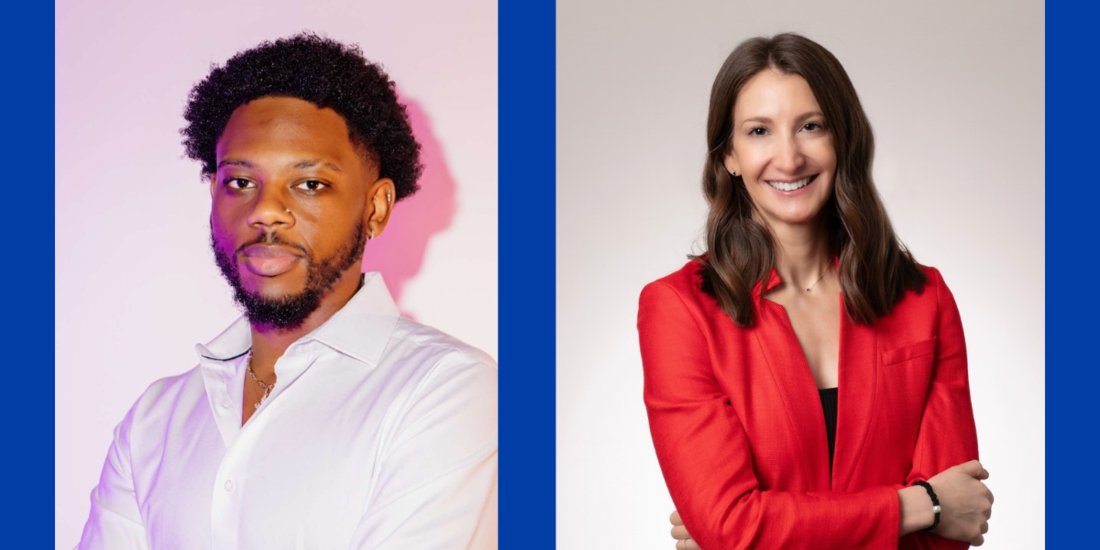Headshots of Jay Cunningham and Valerie Kock