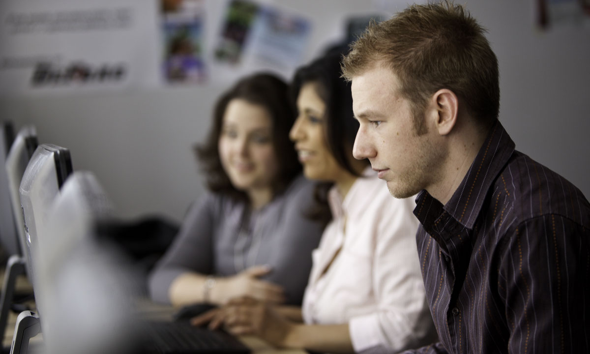 students using computers