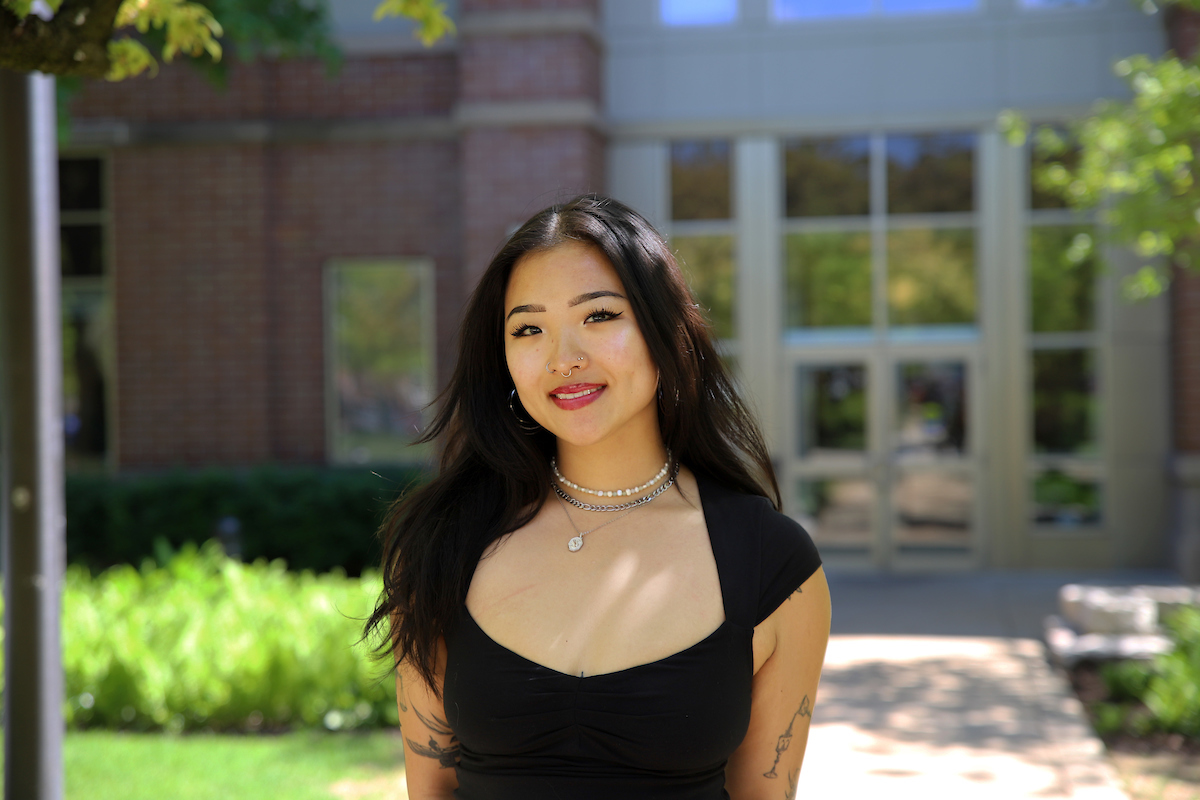 Jo Trasowech in the Quad