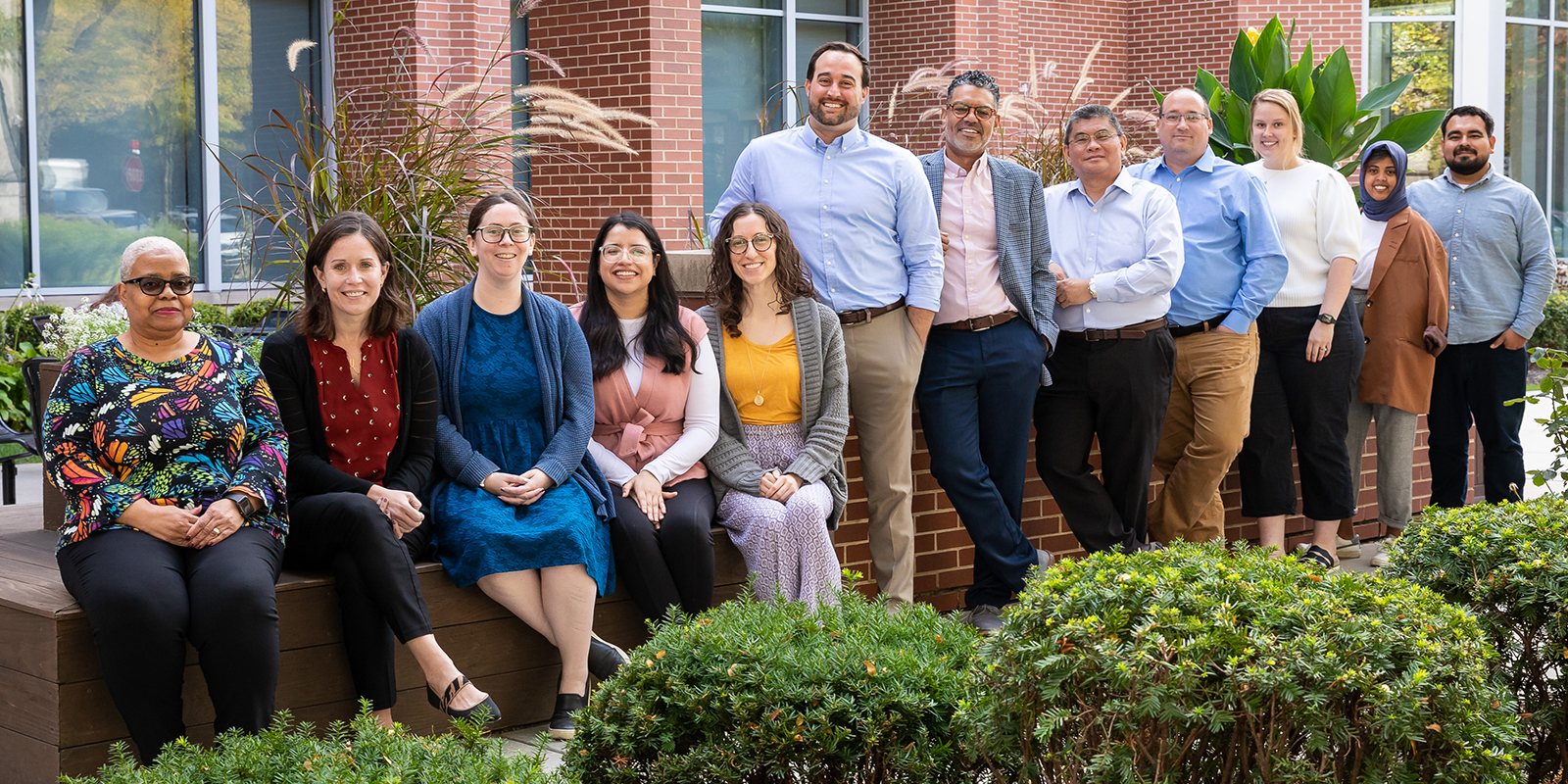 Staff of University Counseling and Psychological Services pose outside