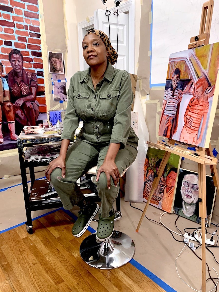 Wagnari Mathenge in her studio