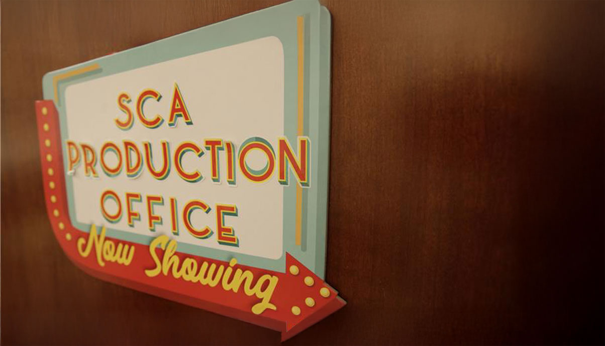 door sign of S C A Production Office
