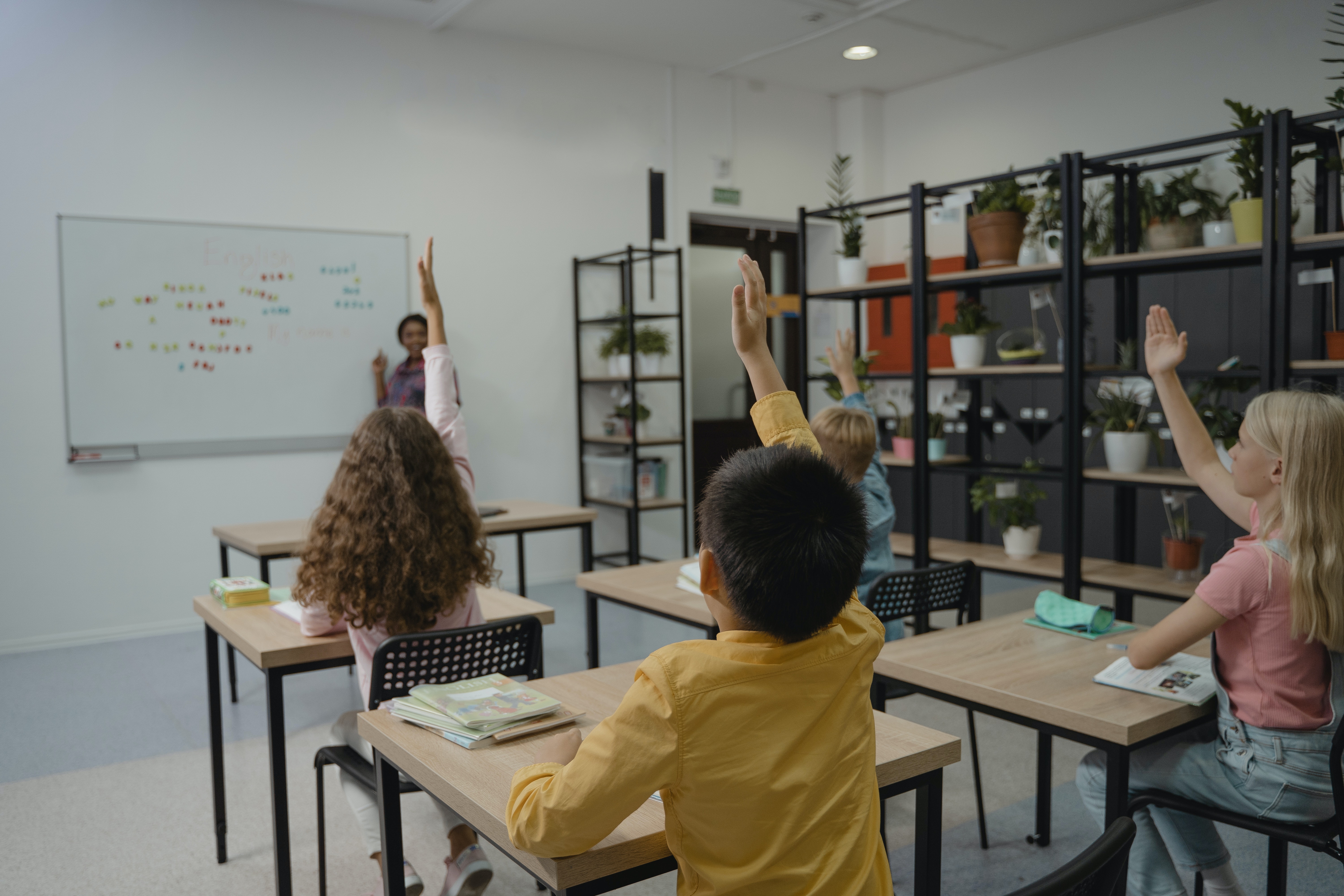 Children in a classroom.