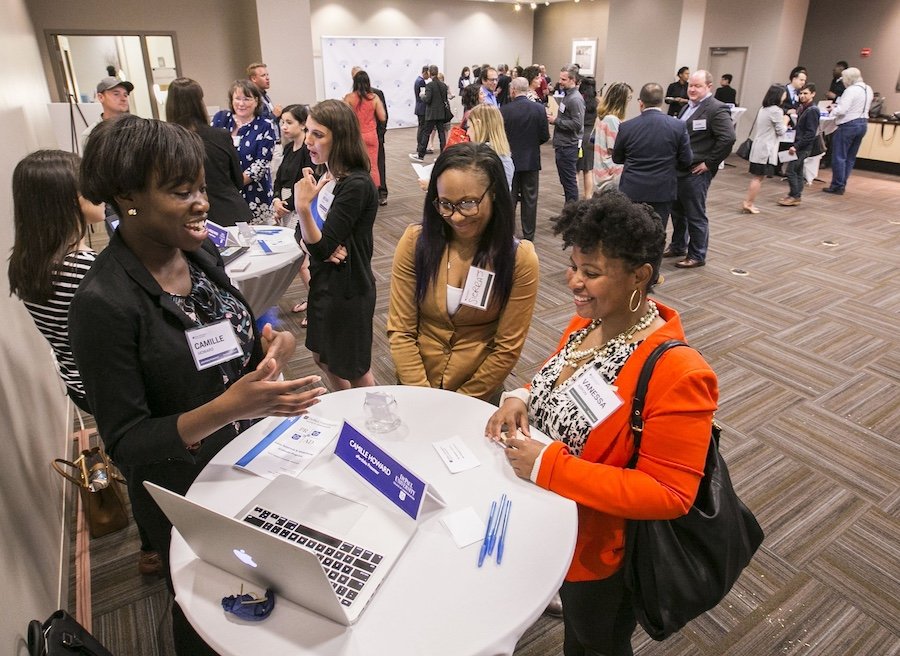 MA student Camille Howard shows off her presentation