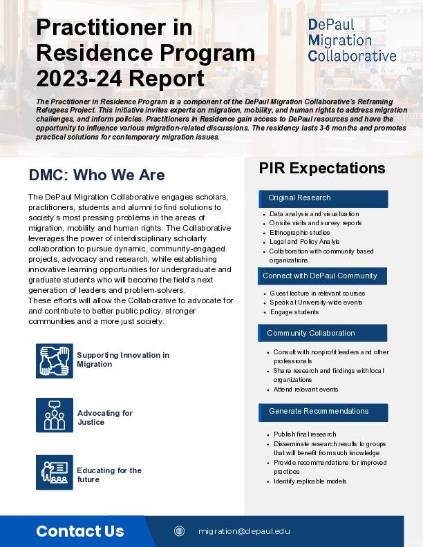 DePaul Law DMC - Practitioner in Resident Program 2023-2024 Report
