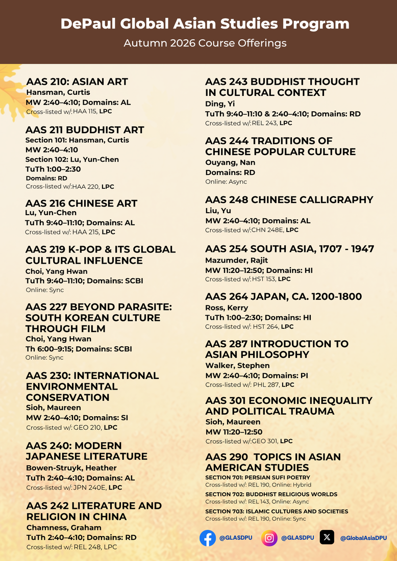 Global Asian Studies courses for Fall Quarter