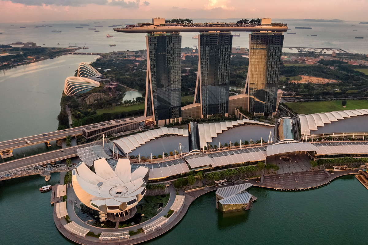 Skyline of Marina Bay Sands in Singapore