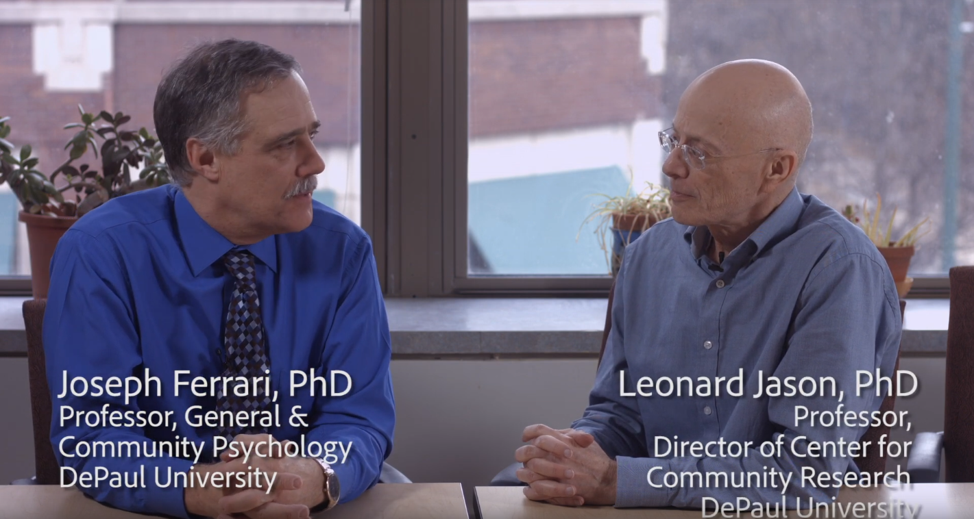 Professors Joseph Ferrari and Leonard Jason discuss their stories coming from two different backgrounds