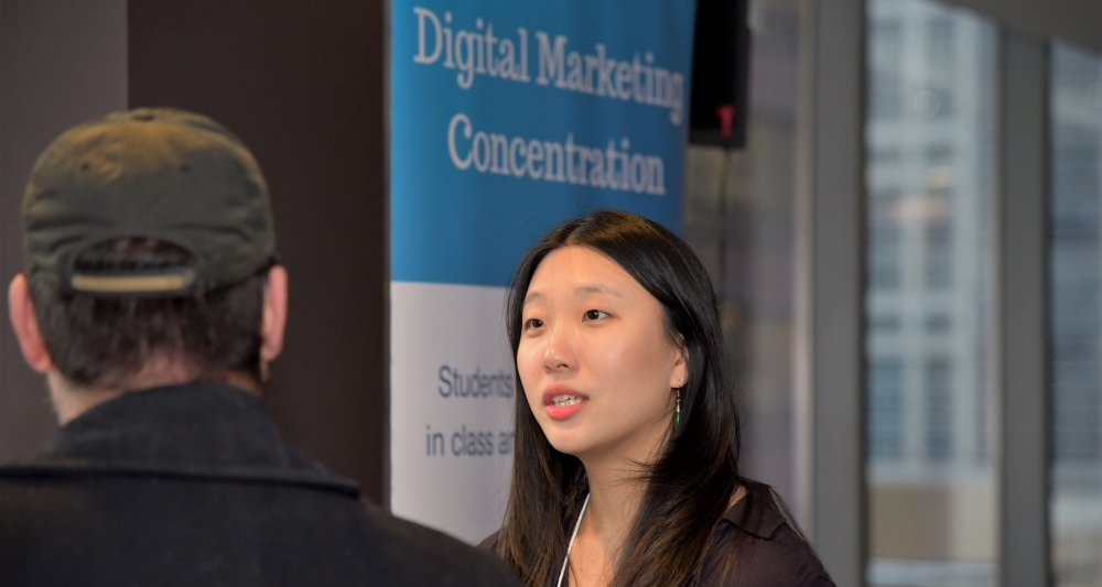 Student at career fair