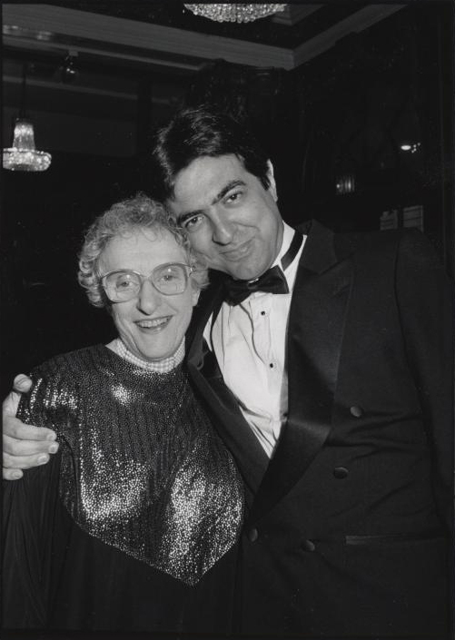 Bella Itkin with Joe Mantegna, a 1969 Goodman School of Drama alumnus
