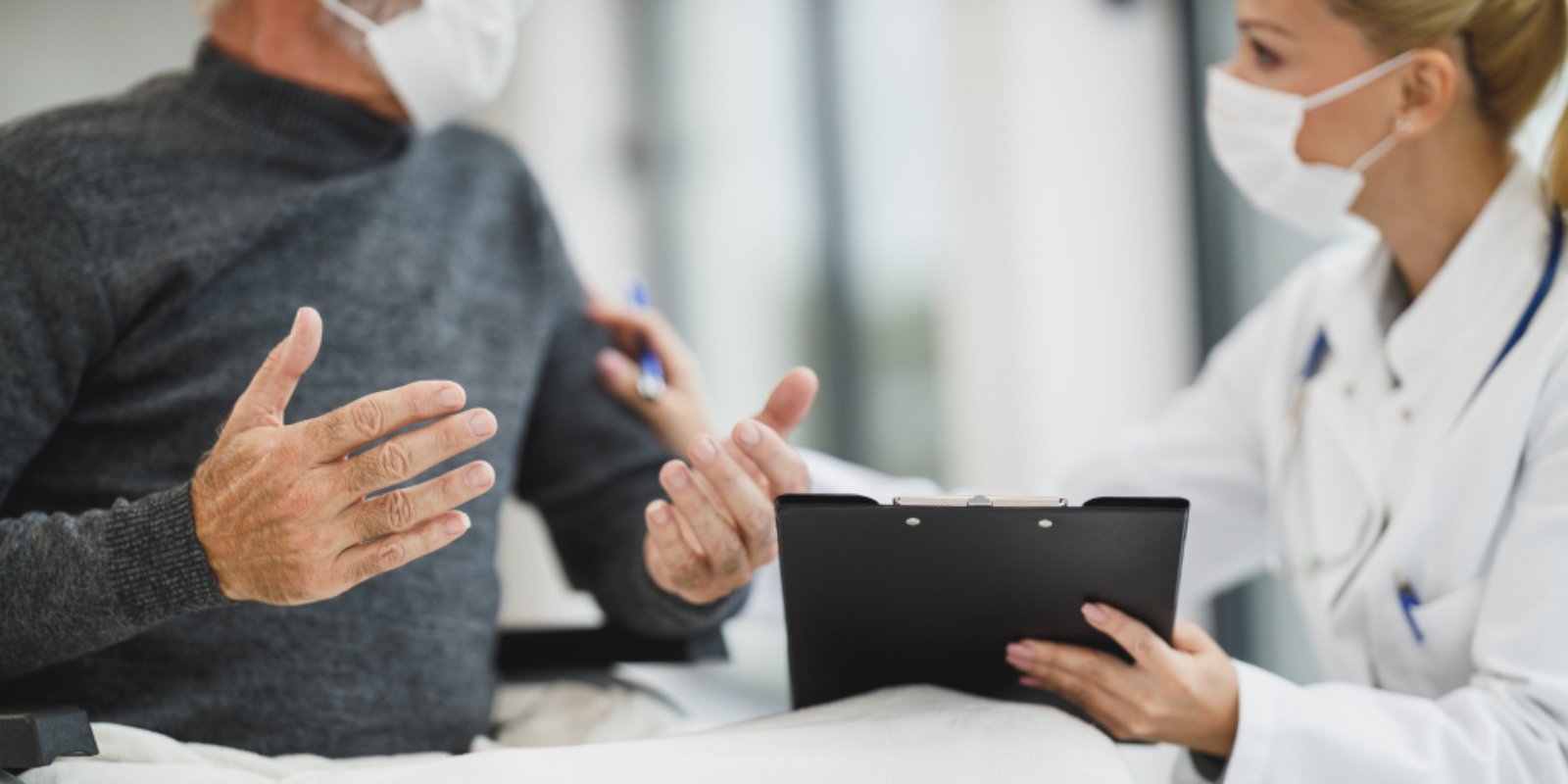 Nurse talking with patient