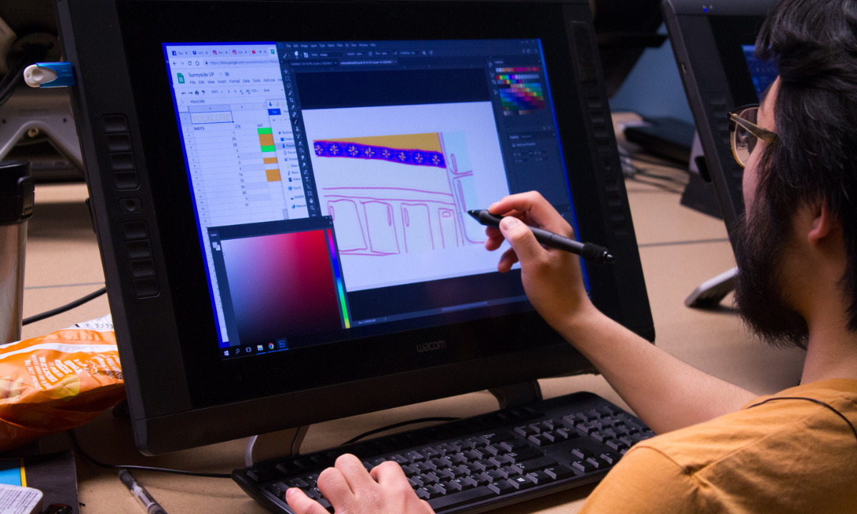 digital art creation on screen