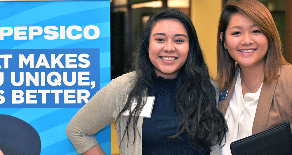 Students at a marketing career event