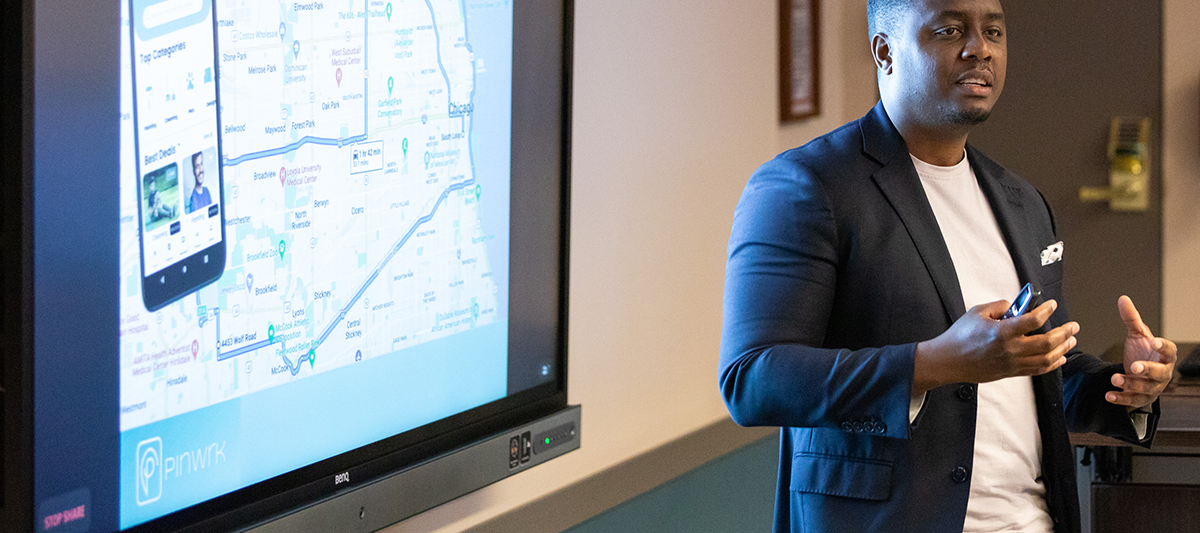 Claoe Louis presenting at Social Impact Incubator Program