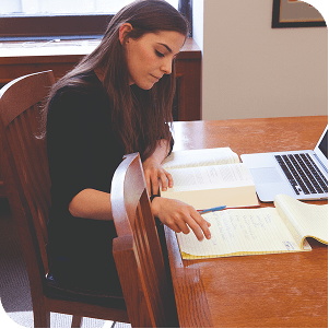 DePaul Law Student Studying