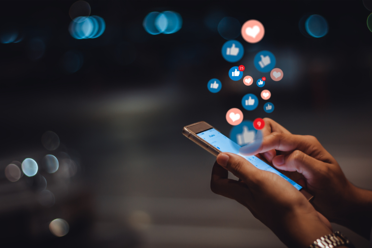 Person texting on phone