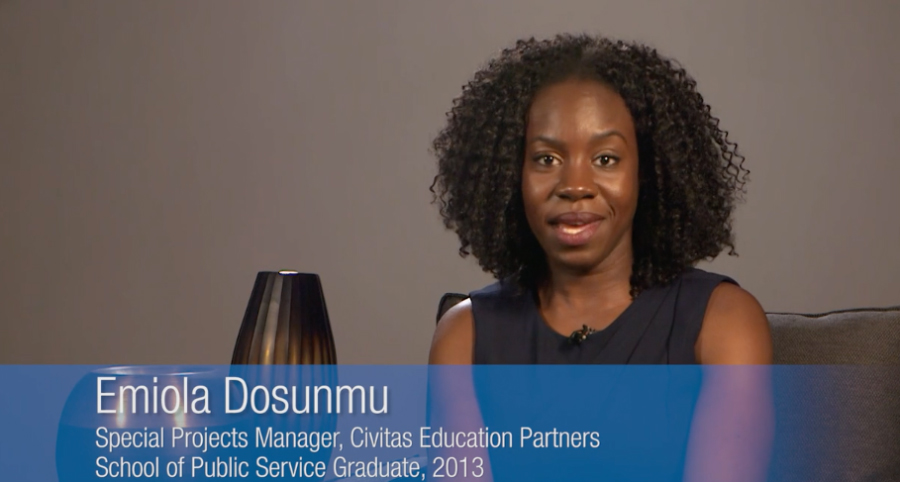 Emiola Dosunmu, School of Public Service Graduate, 2013