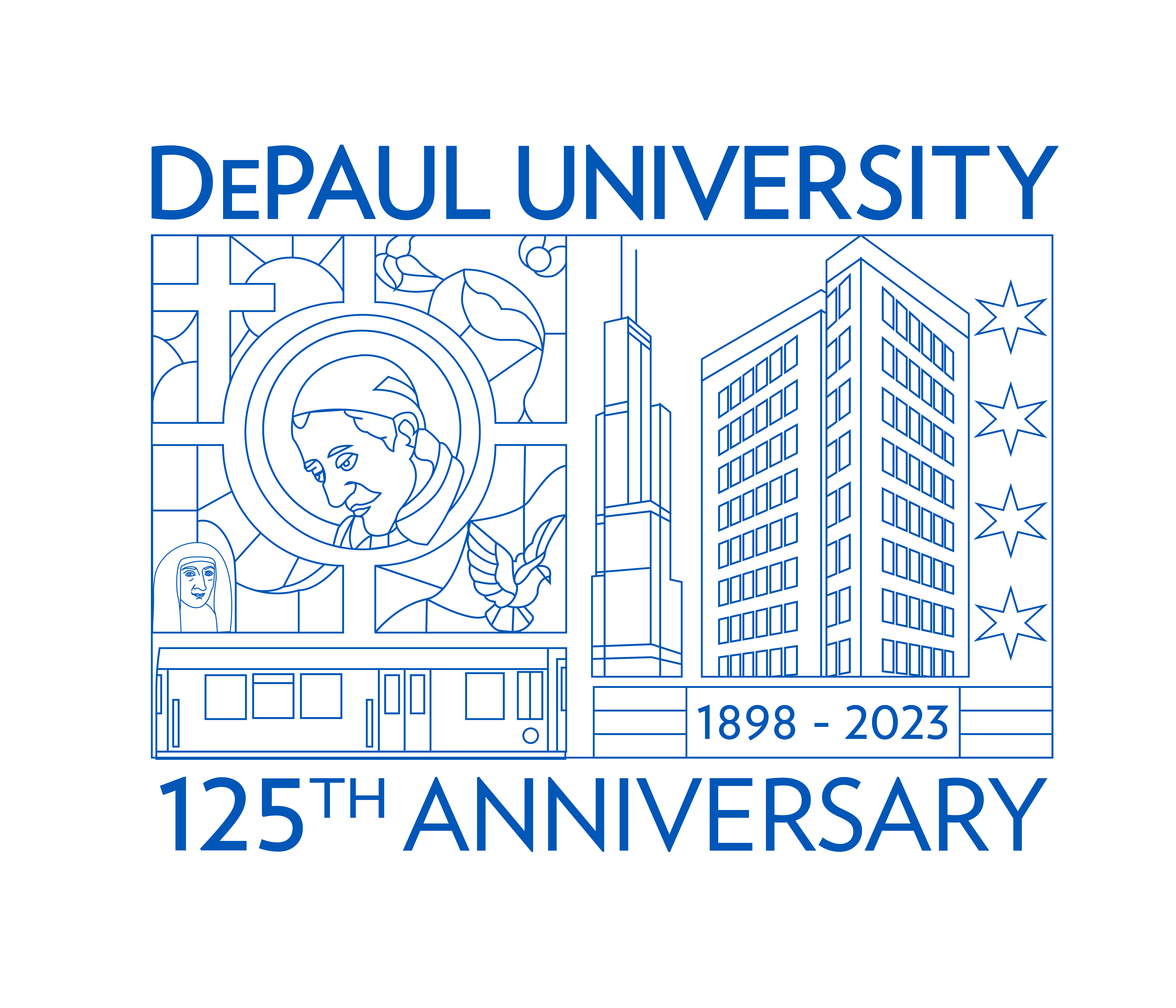 DePaul's 125th anniversary logo