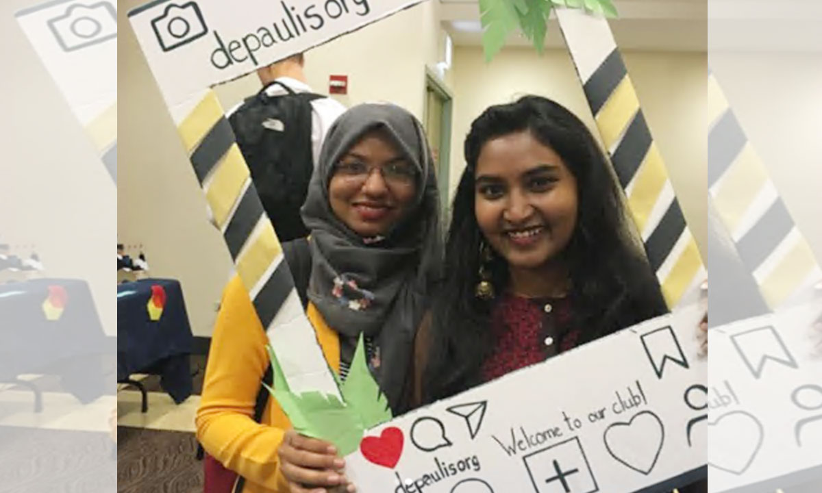 two students posing for a picture