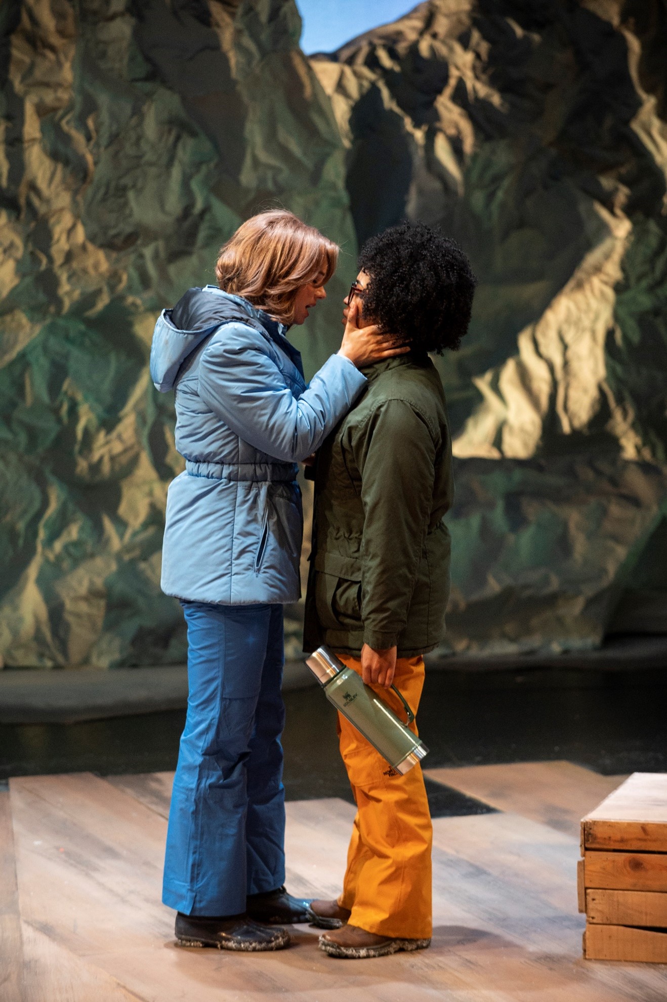 Actors kiss on stage