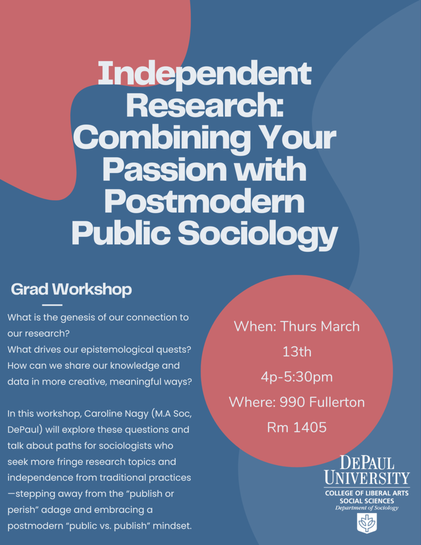 2025-03-13 Independent Research Combining Your Passion with Postmodern Public Sociology