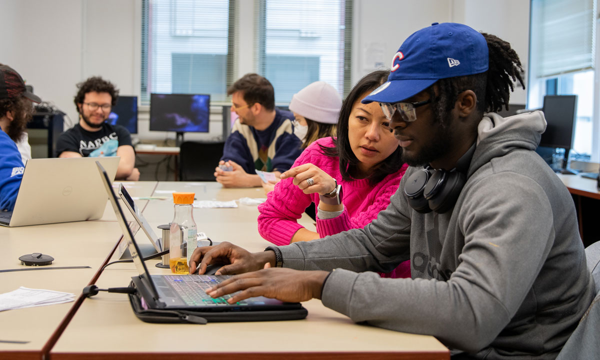 students working together