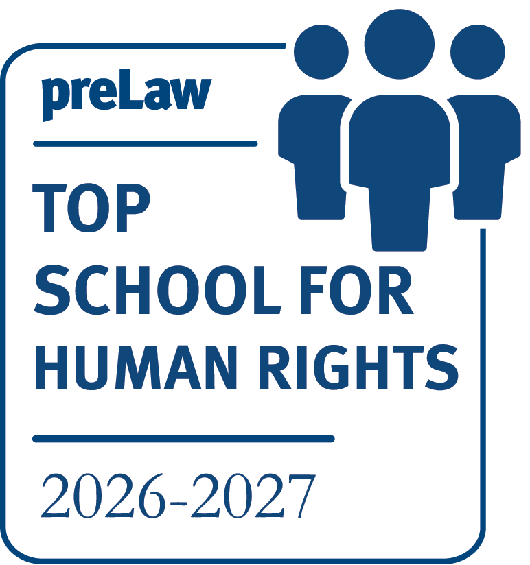 preLaw Magazine Top Law School for Human Rights Law Badge (2026-2027)
