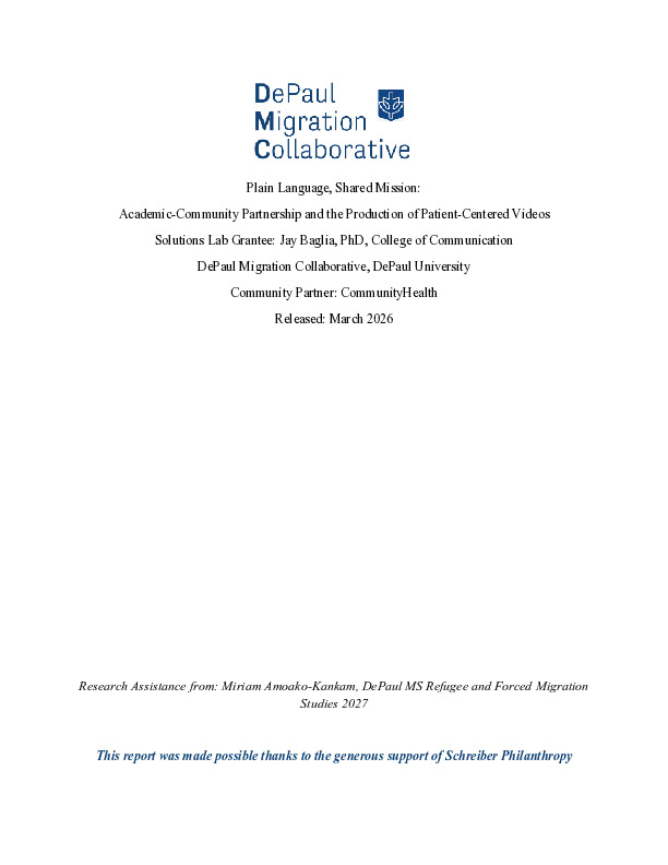 Plain Language, Shared Mission: Academic-Community Partnership and the Production of Patient-Centered Videos (Jay Baglia, PhD)