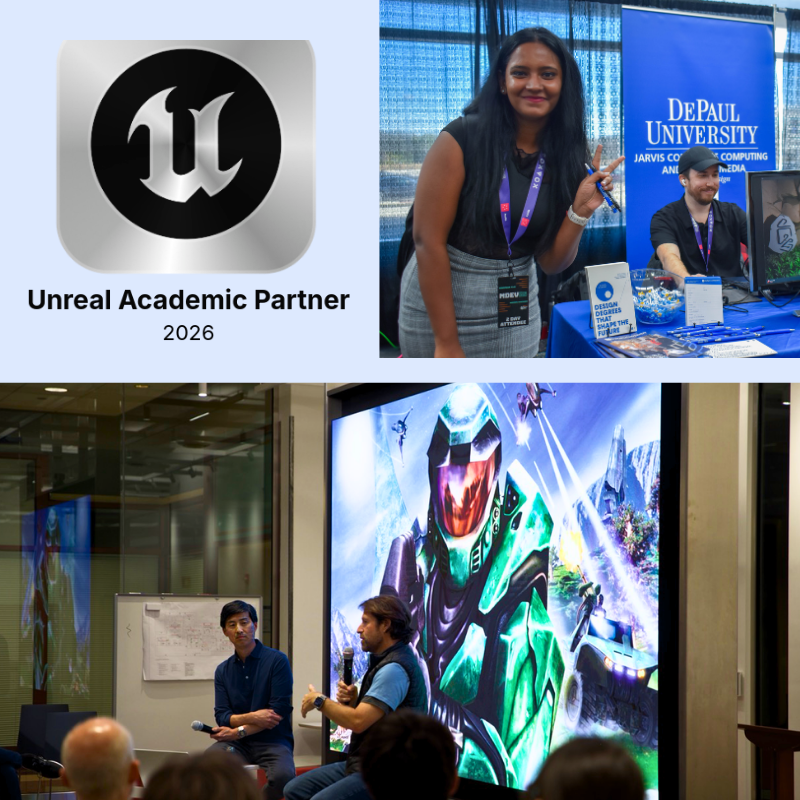 DePaul Games network with Unreal Engine partner logo