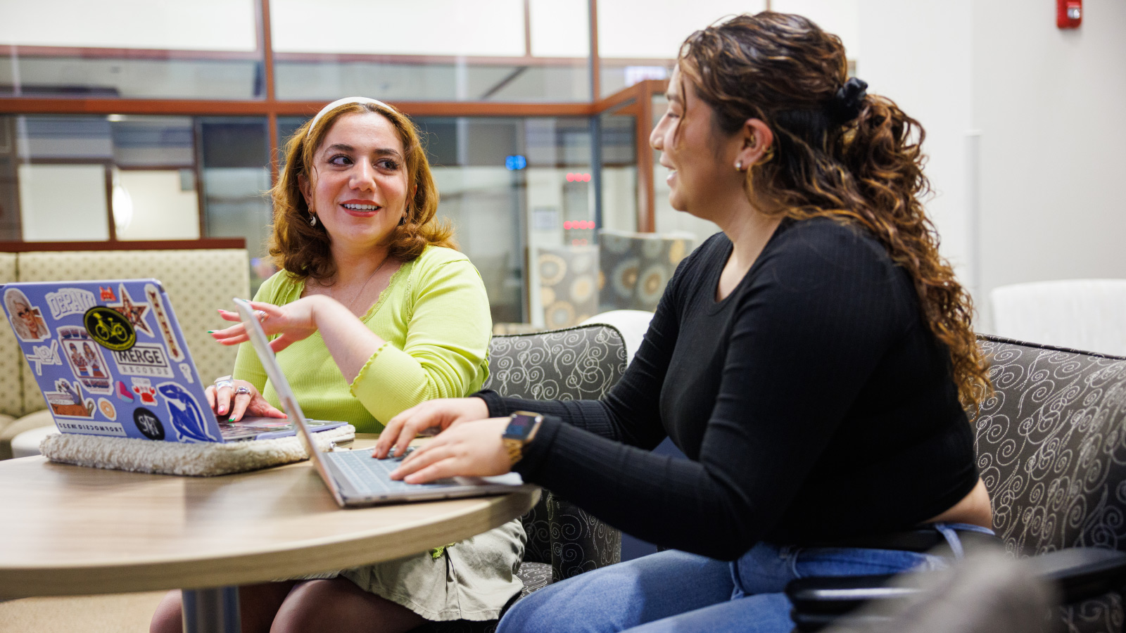 Students in The Hub working