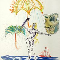 Anti-Umbrella with Atomized Liquids (detail) by Salvador Dalí