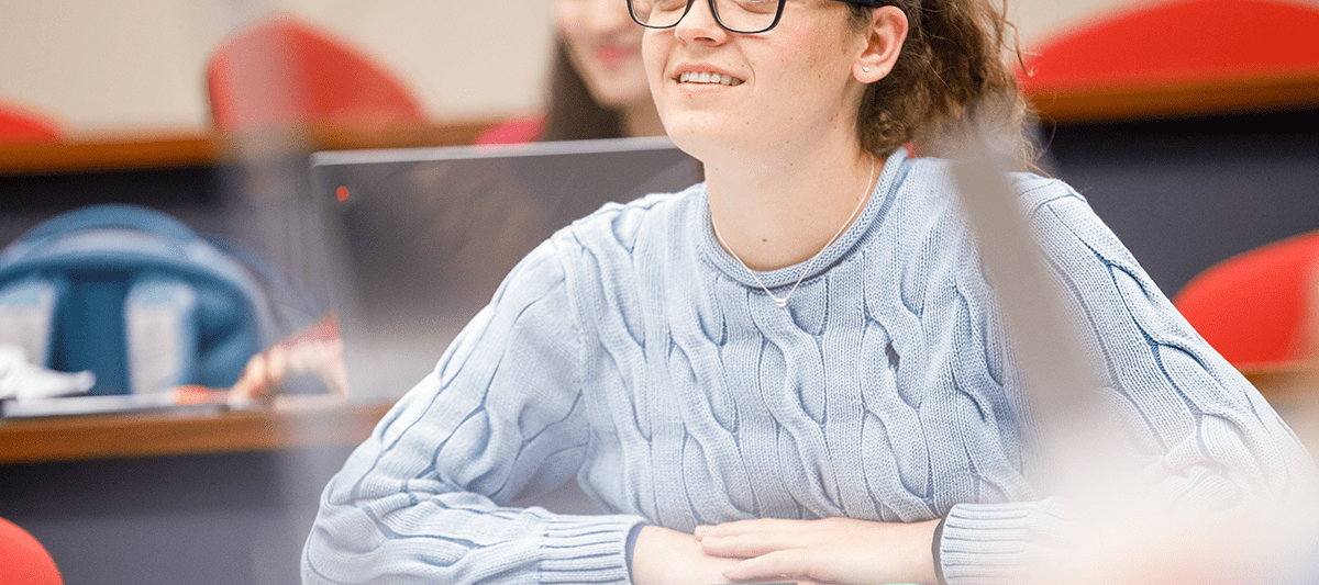 Student sitting in a classroom