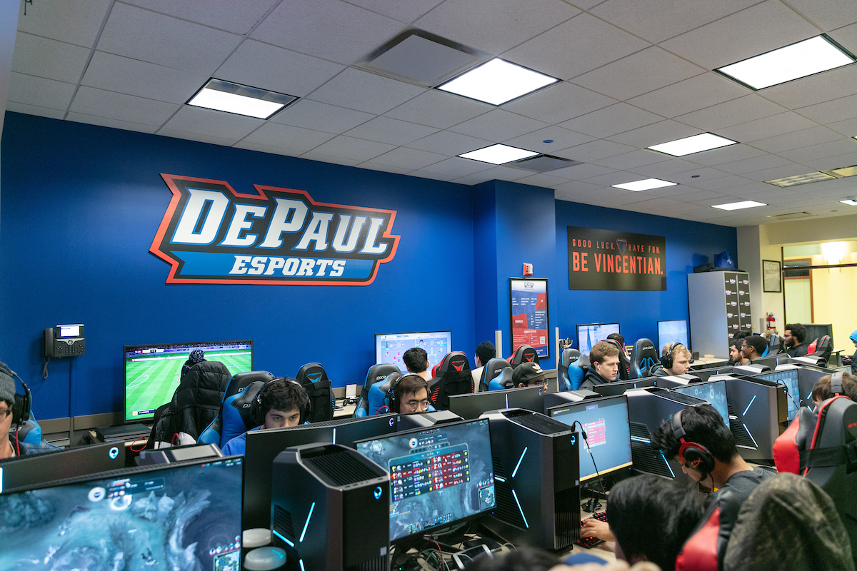 Esports lounge at DePaul