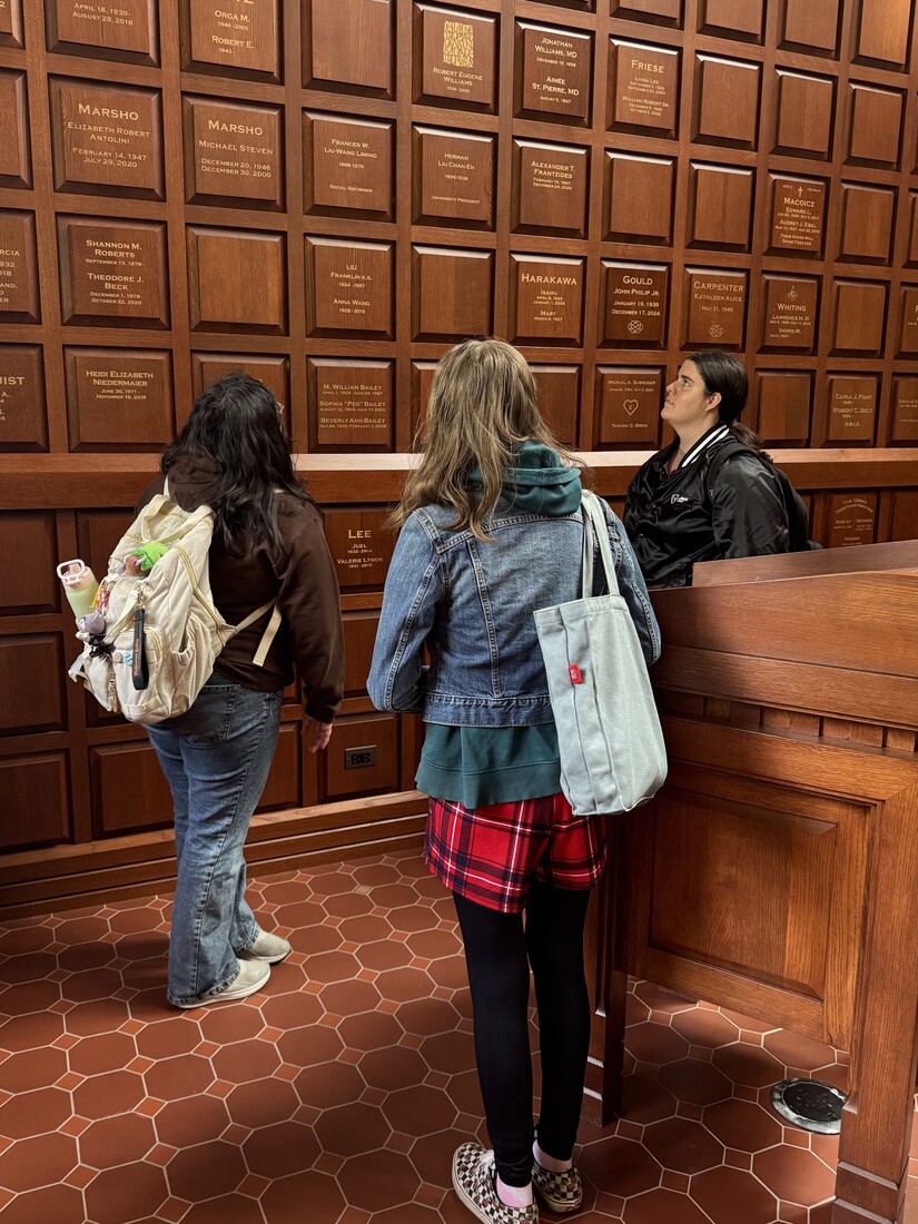 Students do research in Graceland's columbarium