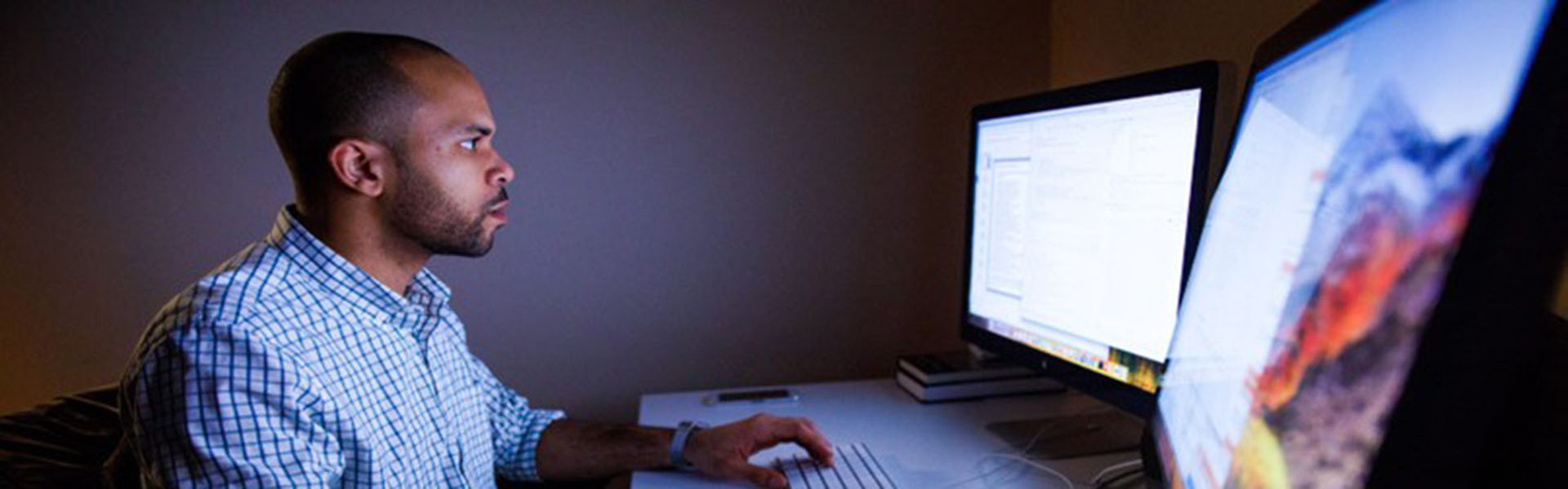 Student at workstation