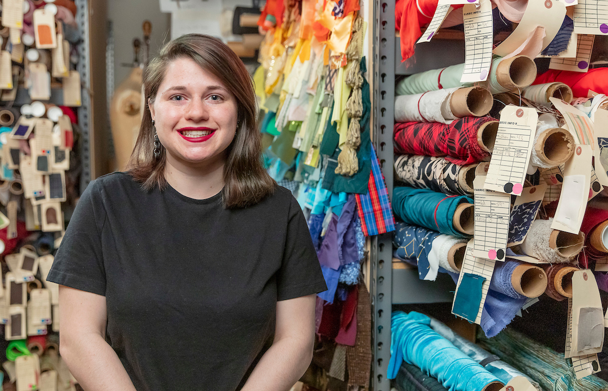 As the wardrobe supervisor in The Theatre School, Jessie Gowens manages all things costume-related backstage for productions. (DePaul University/Randall Spriggs)