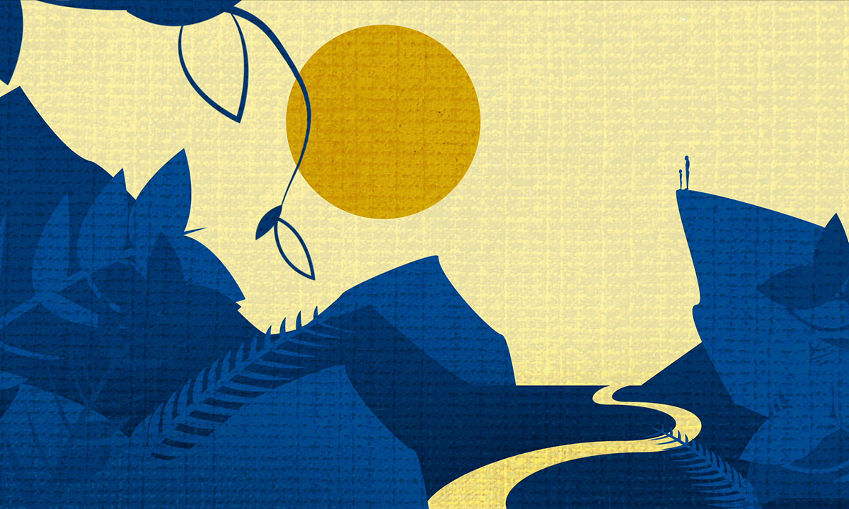 Animation of two people in nature