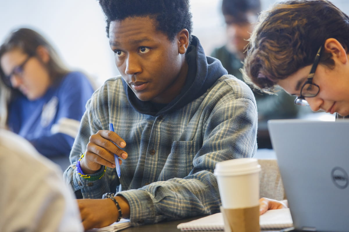 student in classroom