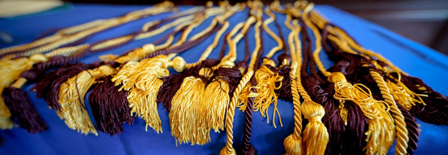 Tassels at an award ceremony