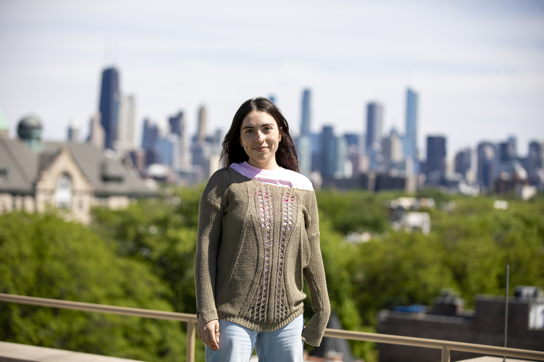 Student standing on rooftop
