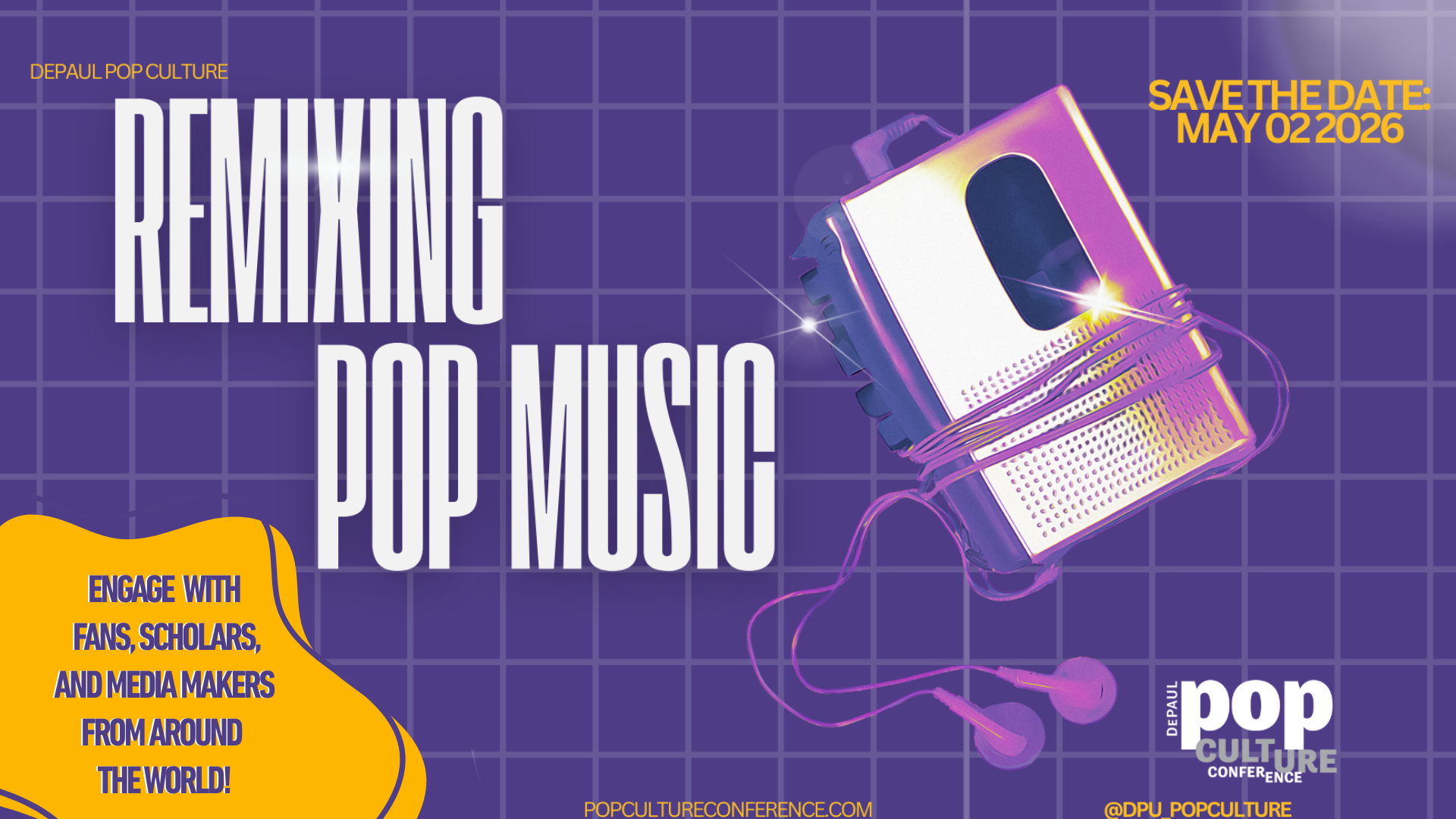 Graphic of 2026 Pop Culture Conference Theme Remixing Pop Music