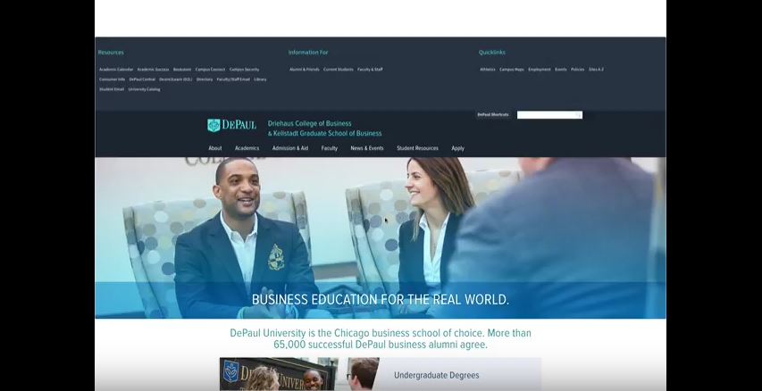 Kellstadt Graduate School of Business – How to Navigate Campus Connect