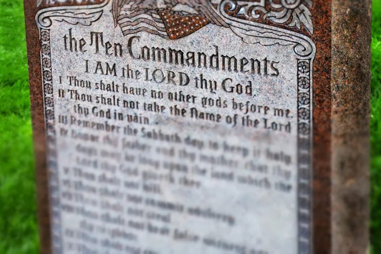 10 Commandments carved in stone