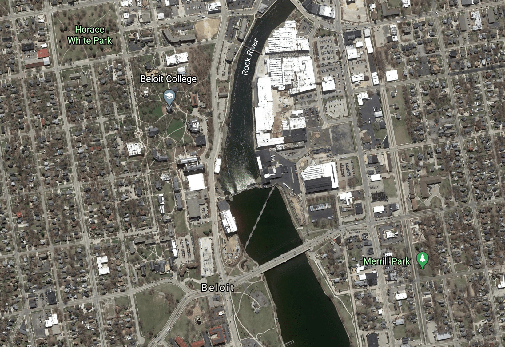 Overhead view of Beloit Wisconsin