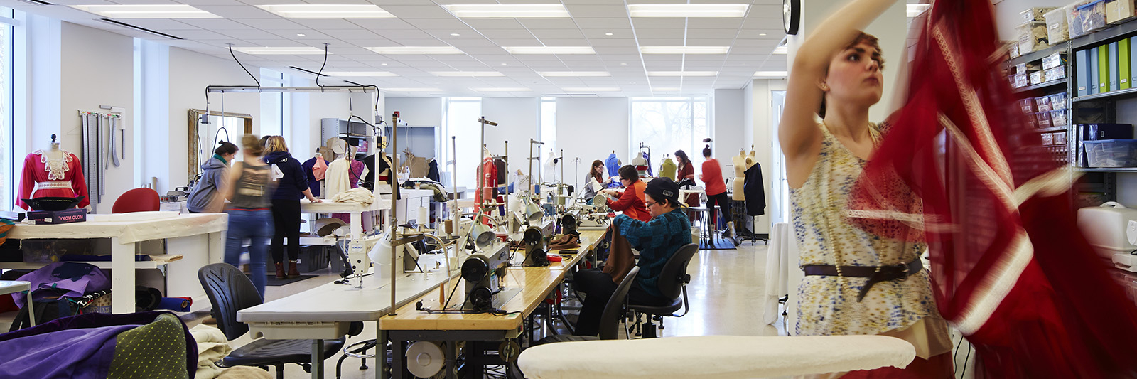 Costume Tech students work on projects in the Costume Shop