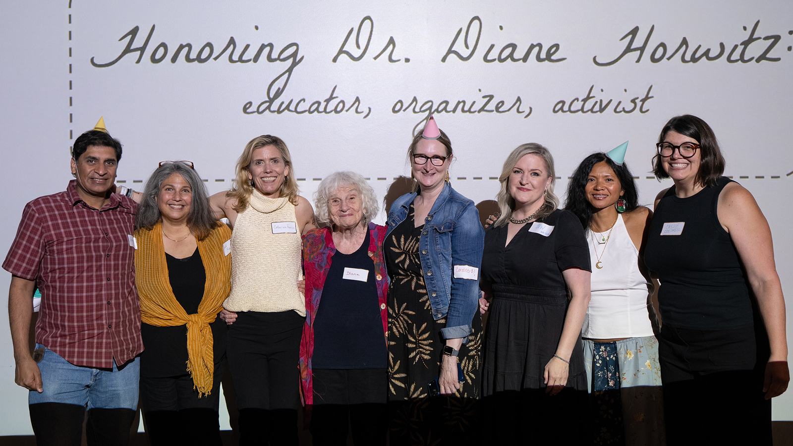 Diane Horwitz (fourth from left) is honored by her IFPS peers.